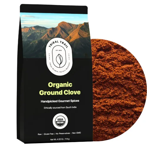 Vista 10 de Tribal Trail Cardamomo orgánico molido 4.02 onzas USDA Orgánico y sin OMG De origen ético de Kerala, India Bolsas de papel kraft reciclables