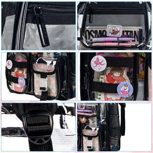 Vista 4 de Mochila transparente, resistente bolsa transparente para mujeres y hombres Heavy Duty