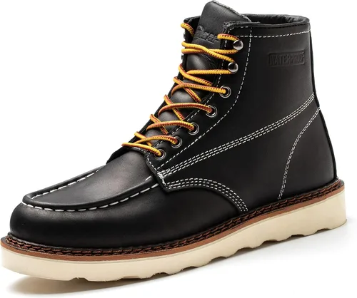 Vista 8 de Botas de trabajo para hombre - Botas de trabajo de 6 pulgadas con punta de cuña suave, Botas de trabajo impermeables para hombre