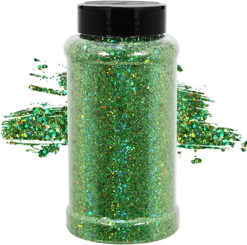 Vista 23 de TORC Purpurina holográfica negra de 4 onzas, mezcla de purpurina gruesa a granel para decoración de festivales de arte cosmético de resina