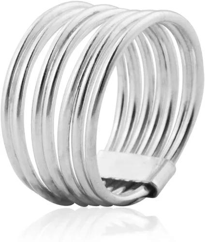 Vista 2 de MIMI juego de 7 anillos apilados, 7 días, de plata esterlina 925