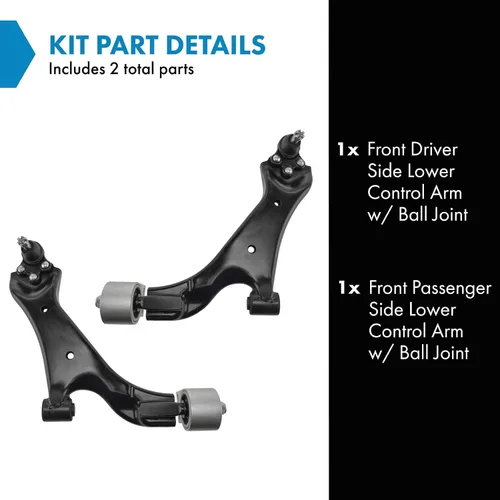 Vista 488 de Conjunto de Brazo de Control Inferior Delantero y Junta Esférica TRQ para Lado del Conductor y del Pasajero 2 Piezas Compatible con Ford Mustang GT