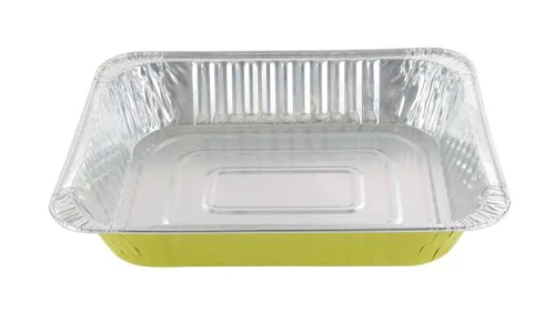 Vista 9 de KitchenDance 53900 - Sartenes desechables de papel de aluminio de colores para mesa de vapor, de tamaño medio, bandeja rectangular para hoteles