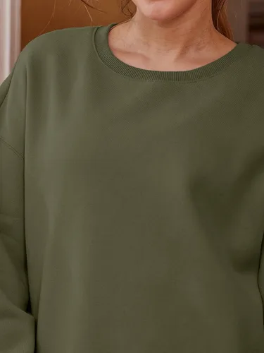 Vista 4 de EFAN Sudaderas de manga larga para mujer, cuello redondo, sudadera casual para otoño 2023