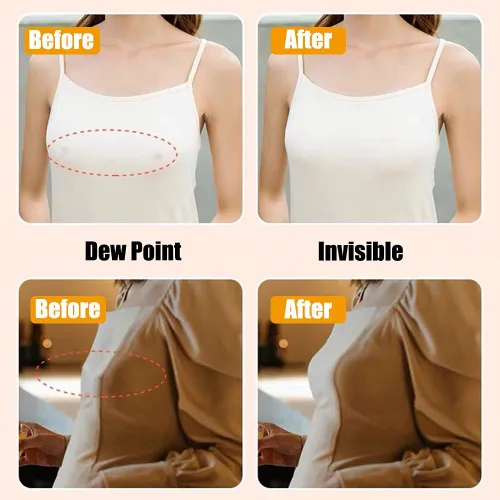 Vista 5 de Safe2m 2 Pairs Invisible Bra,Sticky Bra Reusable Silicone Adhesive womens Breast Lifting bra Nipple Covers Pink