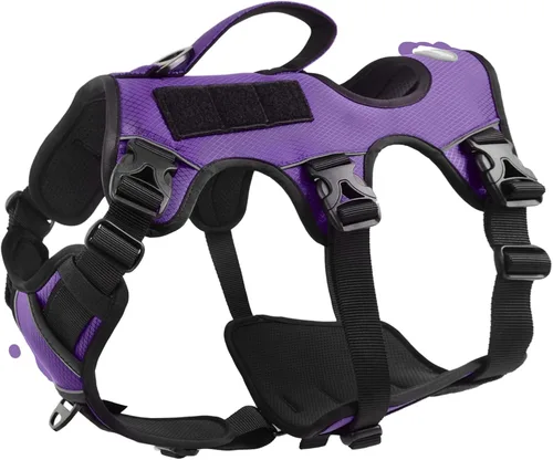 Vista 16 de AUROTH Arnés para perro a prueba de escape, chaleco ajustable reflectante acolchado suave con asa de elevación, tamaño mediano