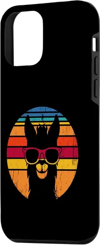 Vista 2 de iPhone 12 mini disfraz de alpaca vintage con llama divertida, funda de llama para amantes de las llamas