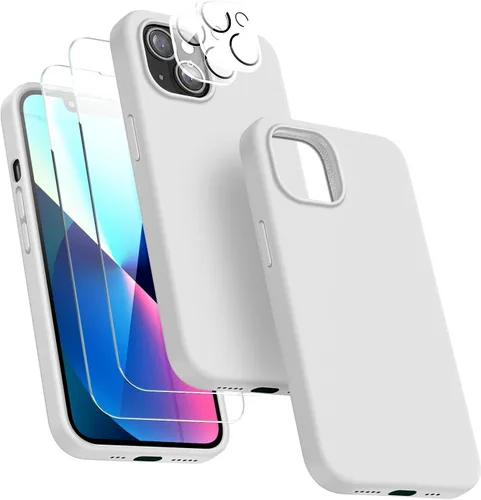 Vista 13 de Dssairo Funda 5 en 1 Diseñada para iPhone 13, con Paquete de 2 Protectores de Pantalla, Paquete de 2 Protectores de Lente de Cámara, Funda Verde