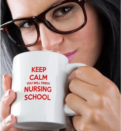 Vista 2 de 3dRose Taza "Keep Calm You Will Finish Nursing School", 11 onzas