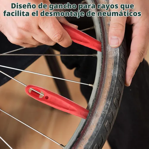 Vista 5 de Kit completo de reparación de bicicleta con bolsa impermeable y bomba de neumáticos estable Herramienta esencial para bicicleta, kit de parches