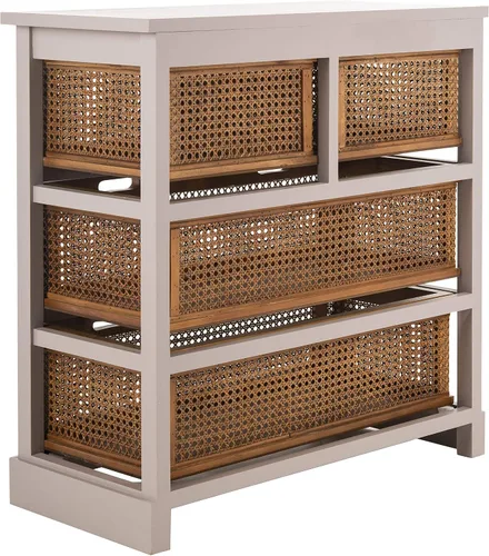 Vista 6 de Safavieh American Homes Collection Jackson - Unidad de almacenamiento con 4 cajones, color gris Gris (Quartz Grey)