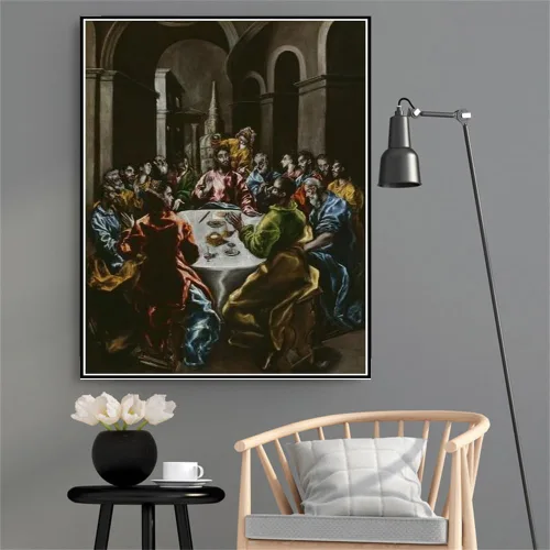 Vista 2 de Kits de pintura por números para adultos y niños festín en la casa de Simón Pintura por El Greco DIY pintura al óleo por números Kits de pintura por