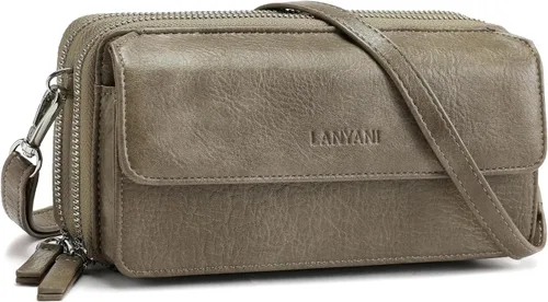 Vista 19 de Lanyani Cartera Cruzada RFID con Correa de Muñeca y Bolsillo para Teléfono para Mujeres de Cuero Vegano