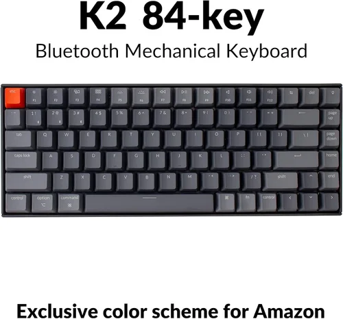 Vista 2 de Keychron K2 Teclado mecánico inalámbrico Bluetooth 51con cable USB para diseño de Mac teclado compacto de 84 teclas interruptor Gateron G Pro marrón