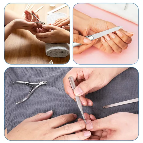 Vista 3 de Kit de herramientas de pedicura para quitar uñas encarnadas, de acero inoxidable, lima y levantadores de uñas, herramienta profesional de pedicura