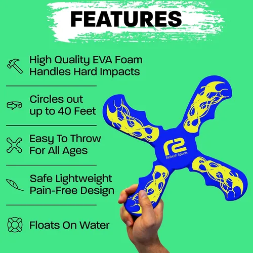 Vista 4 de Divertido boomerang para niños, suave y fácil de usar, juguetes al aire libre para niños o adultos, el mejor regalo para niños y niñas de 6, 7, 8