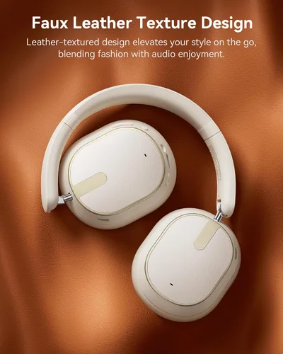 Vista 8 de Auriculares híbridos con cancelación activa de ruido, auriculares inalámbricos de 120 horas de reproducción, Bluetooth 6.0 con pantalla de Perla
