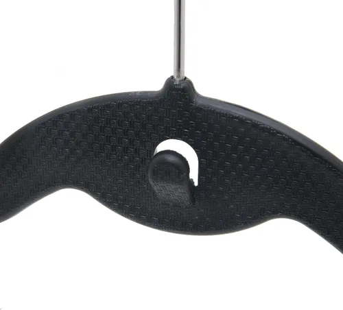 Vista 3 de Cascade perchas con ganchos giratorios, de acero, diseño delgado y resistente que ahorra espacio, Plástico, Negro, 17.5 pulgadas Stackable hangers