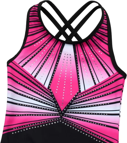 Vista 20 de MODAFANS Leotardos de gimnasia para niñas brillantes para bailar ballet, pantalones cortos con espalda cruzada