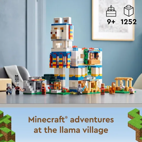 Vista 2 de LEGO Minecraft The Llama Village Farm House Toy Building Set 21188, idea de regalo de Minecraft para niños, niñas a partir de 9 años, crea una aldea
