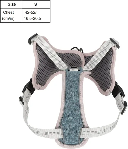 Vista 2 de Dog Vest Harness, Adjustable Reflective No Pull Chest Harness for Large Medium Dogs, Polyester Nylon Outdoor Walking Safety Strap (S)