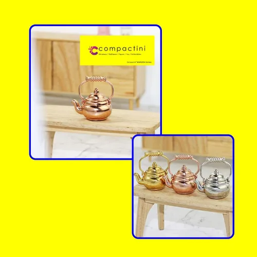 Vista 2 de Juego en miniatura a escala 1:12, accesorio para casa de muñecas, cafetera, taza, botella de bebida (aleación de bronce)