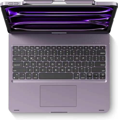 Vista 15 de edaiser Funda de teclado giratoria para Apple iPad mini 6ª 7ª generación a17 Pro, teclado Bluetooth compacto con trackpad retroiluminado RGB