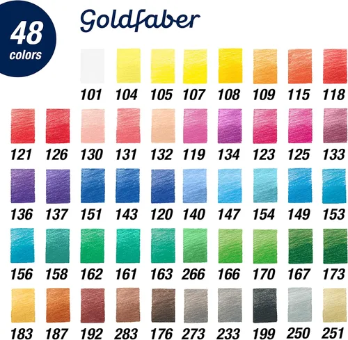 Vista 4 de Faber-Castell Creative Studio Goldfaber - Lápices de colores, lata de 48