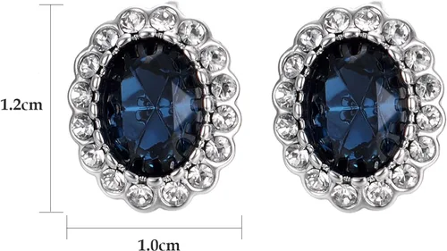 Vista 2 de Yoursfs Austria - Aretes de clip de cristal para mujer, chapados en oro de 18 quilates, joyería de moda con halo de circonita cúbica, aretes sin