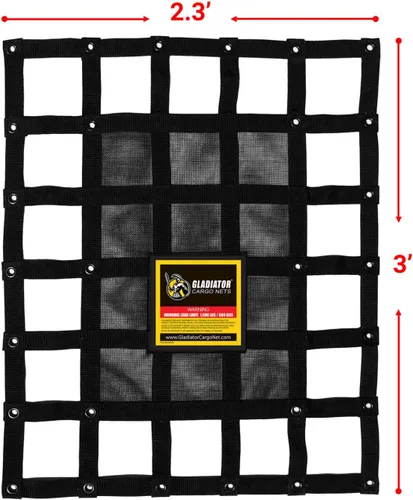 Vista 2 de Gladiator Cargo Nets - Red de carga resistente - ATV/Quad/Plane/RV (GAT-100) 2.5' x 3