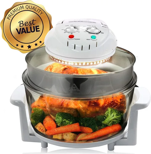 Vista 5 de Freidora de aire para horno halógeno multiusos Megachef en color blanco