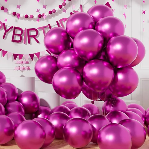 Vista 20 de AULE Globos metálicos negros de 12 pulgadas, 50 globos de látex negros, helio cromado, globo grueso brillante, decoración perfecta para fiesta