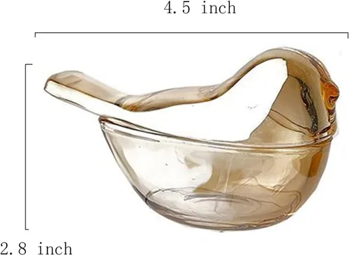 Vista 4 de Pequeño organizador de joyería de cristal ámbar con forma de pájaro, organizador de aretes, regalo para mujeres, esposa, mamá, cumpleaños, boda