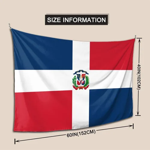 Vista 7 de LIFANGMI Tapiz decorativo con bandera de la República Dominicana, 60 x 40 pulgadas, para dormitorio, sala de estar, dormitorio universitario