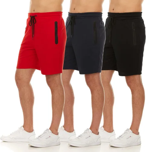 Vista 2 de PURE CHAMP Pantalones cortos de felpa francesa para hombre, paquete de 3 pantalones cortos de gimnasio para hombre, pantalones cortos