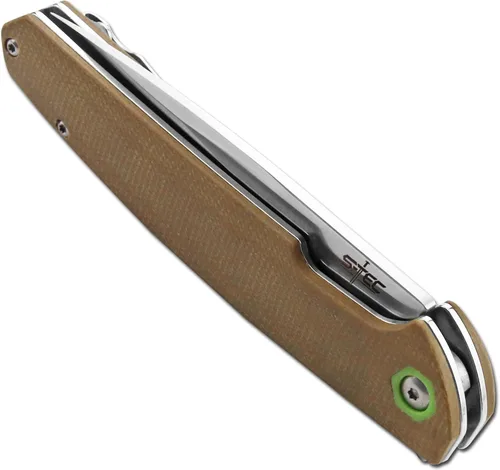 Vista 5 de S-TEC Sandvik - Cuchillo plegable de acero inoxidable con mango compuesto G10 (TS500 marrón)