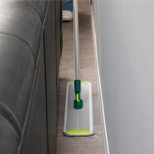Vista 8 de Pine-Sol Mopa plana de microfibra – Herramienta de limpieza de suelos húmedos y secos con 2 almohadillas reutilizables – Multisuperficie para quitar