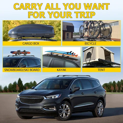 Vista 6 de AUXMART Barra transversal para portaequipajes para Buick Enclave 2018-2026 con rieles laterales