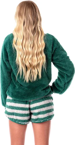 Vista 2 de Harry Potter - Conjunto de pijama para mujer, suéter y pantalones cortos, para todas las casas