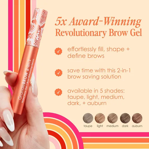 Vista 4 de Grande Cosmetics GrandeBROW - Gel tintado para cejas 2 en 1 + suero para mejorar las cejas
