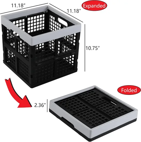 Vista 2 de Wekioger Cajas de leche plegables de 18 L, paquete de 3 cajas de almacenamiento de plástico cuadradas