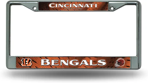 Vista 4 de Rico Industries NFL Fan Shop - Marco de matrícula cromado estándar Color del