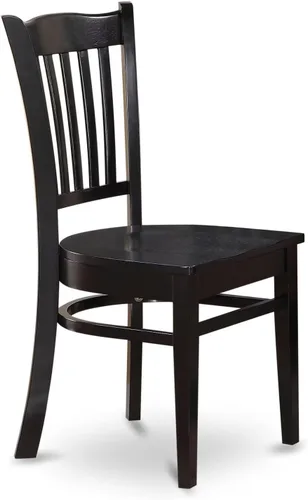 Vista 4 de East West Furniture GRC-BLK-W Groton - Sillas de comedor con respaldo de listones, sillas de cocina, juego de 2, color negro