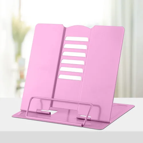 Vista 10 de Honagu Soporte de metal para libros de escritorio, soporte para libros para leer manos libres, soporte ajustable para documentos de libros