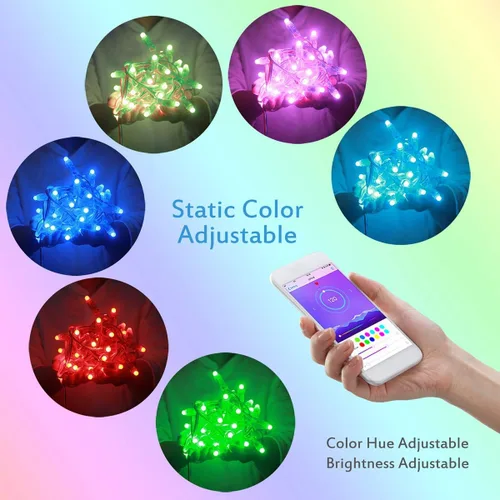 Vista 3 de ALITOVE WS2811 - Tira de luces LED de píxeles de 12 V, control de aplicación Bluetooth, 23 pies, 100 LED direccionables de color de ensueño, píxeles