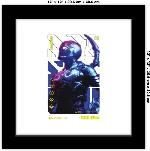 Vista 6 de Trends International Gallery Pops DC Comics Blue Beetle - Póster de pared de reliquia biotecnológica, 12 x 12 pulgadas, versión de marco negro