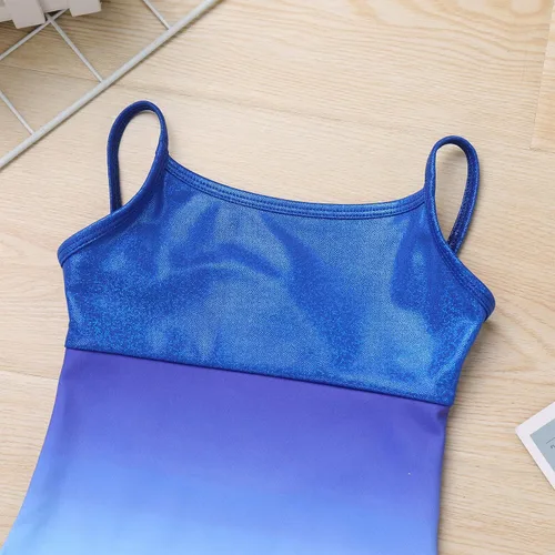 Vista 7 de IBAKOM Leotardos de ballet para niña, color degradado, leotardo de gimnasia brillante, leotardo de danza para gimnasia, trajes de camisola