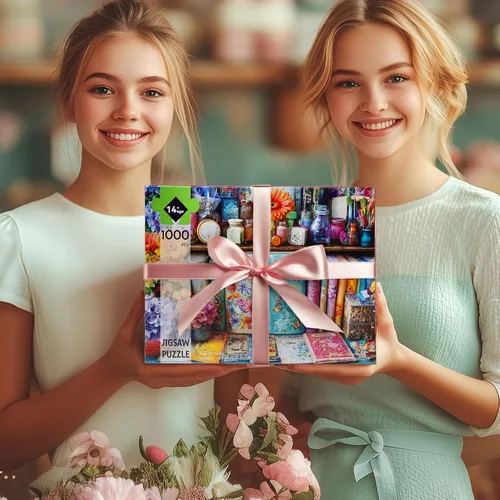 Vista 8 de Rompecabezas para adultos de 1000 piezas, rompecabezas florales de libro vibrante