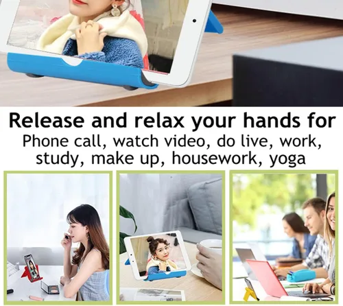 Vista 4 de Soporte para teléfono celular para escritorio, soporte plegable para teléfono celular, soporte para tablet para escritorio, soporte para teléfono