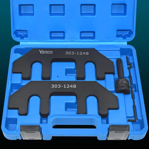 Vista 7 de Kit de herramientas de sujeción de árbol de levas con herramienta de tensión, herramienta de soporte de alineación de sincronización compatible